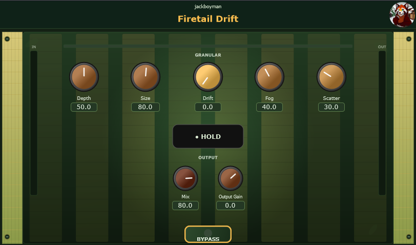 Firetail Drift VST3 granular plugin screenshot
